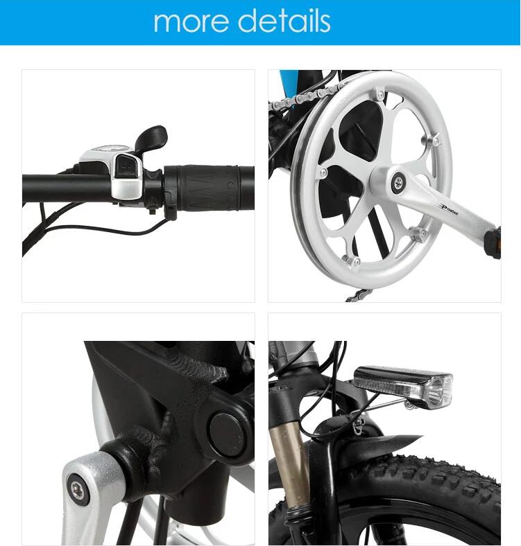 CE 20 Inch Foldable Electric Bike With Removable 48V 10AH L G Lithium Battery