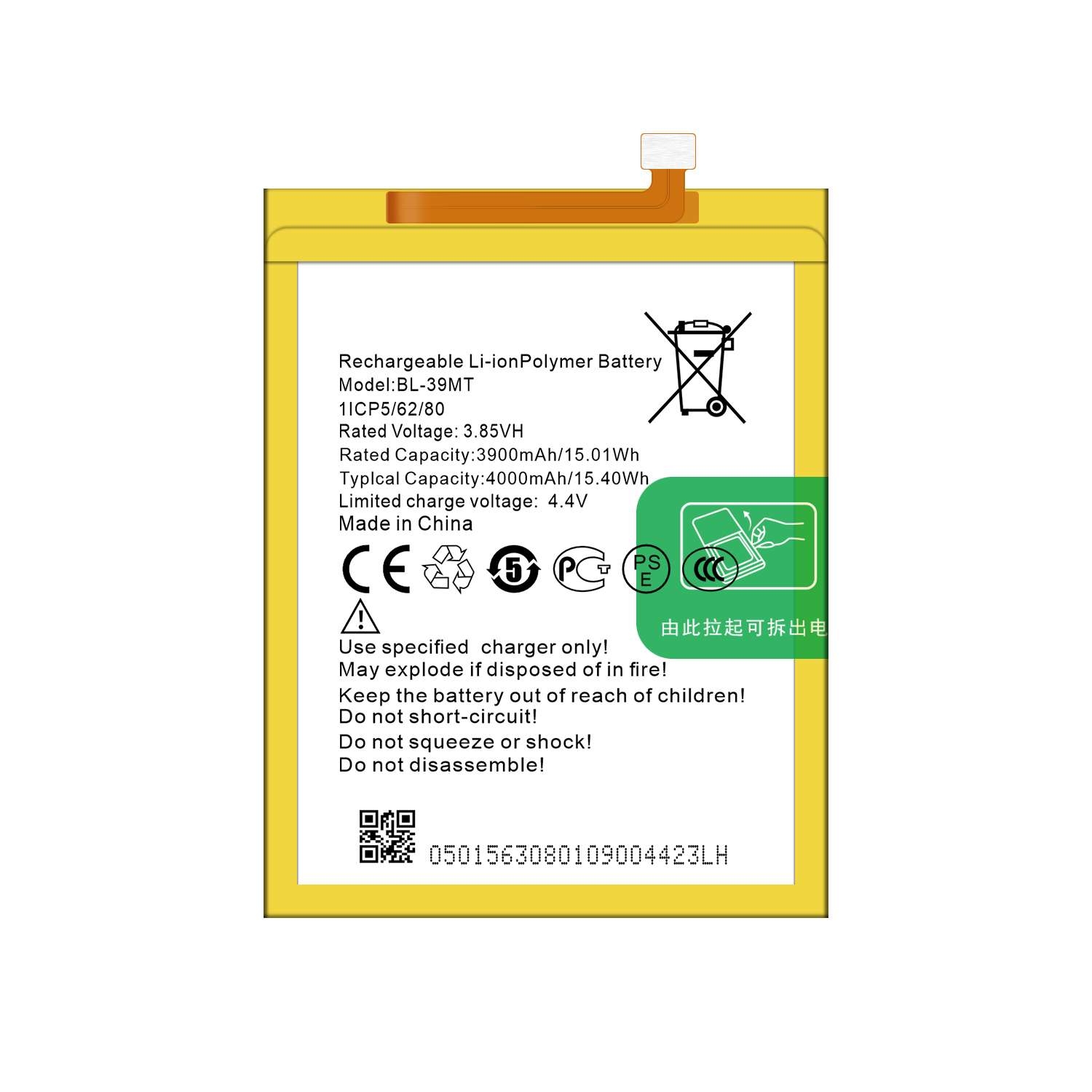 High Capacity Ori 1 1 BL-39MT 4000mAh CD8 Mobile Phone Battery for Tecno Camon 15 Pro