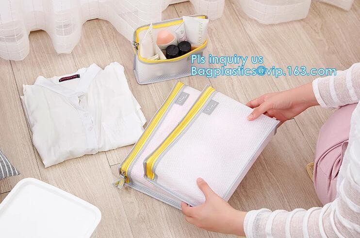 cosmetic mesh zipper bag for promotional gifts and cosmetics, Nylon Mesh Makeup Cosmetic Bag Clear Mesh Make up Cosmetic