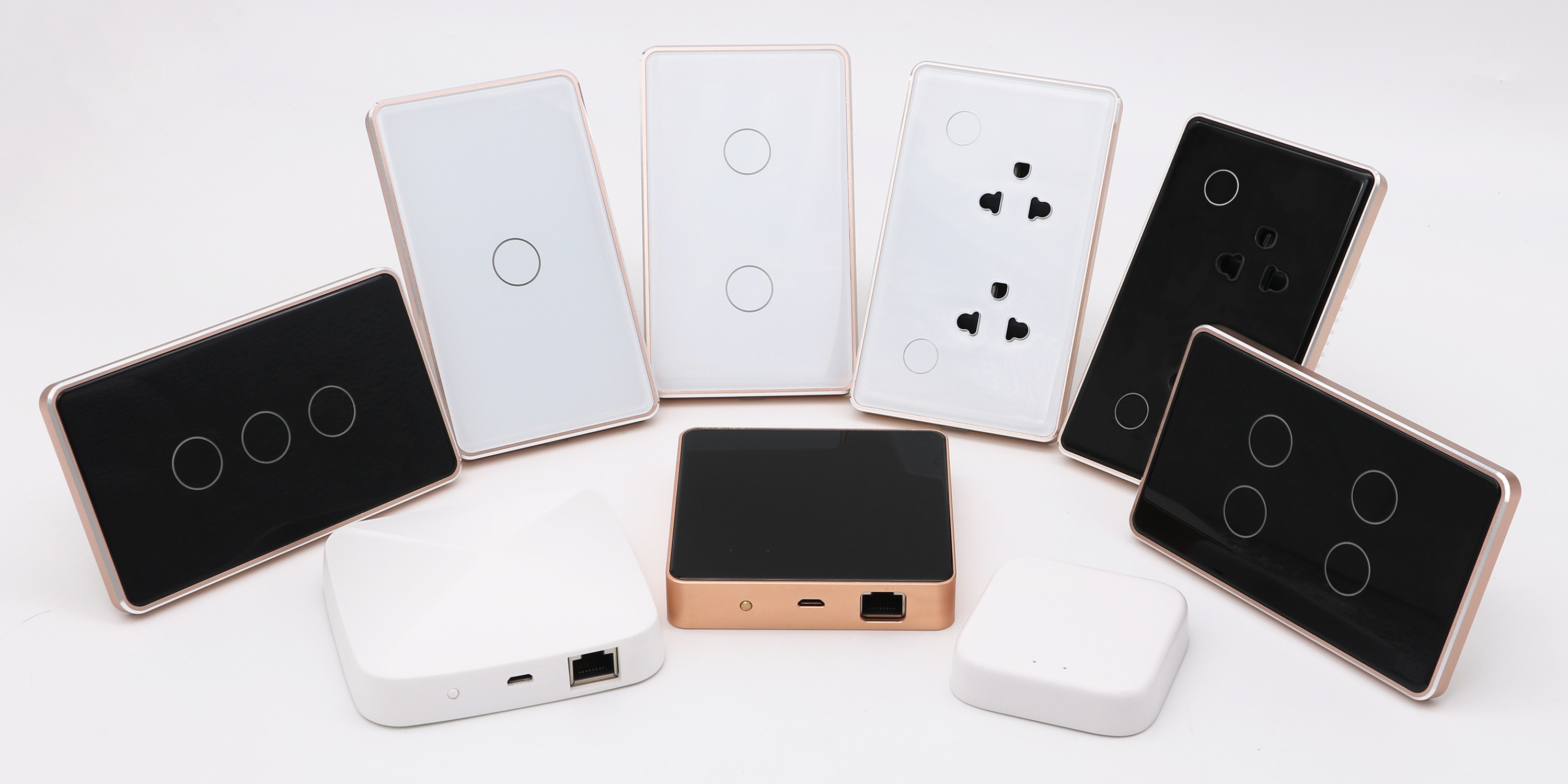 Smart Home Lights Wall Switch Controller Smart Home System Iot Wifi Zigbee Touch 2 Gang Switch