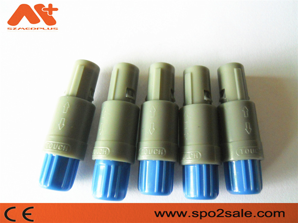 (S21M07-P05MJG0-527S) 1P pull push 5 pin single notch plastic connector, Grey Shell,Blue Sleeve,for 5.0 mm cable
