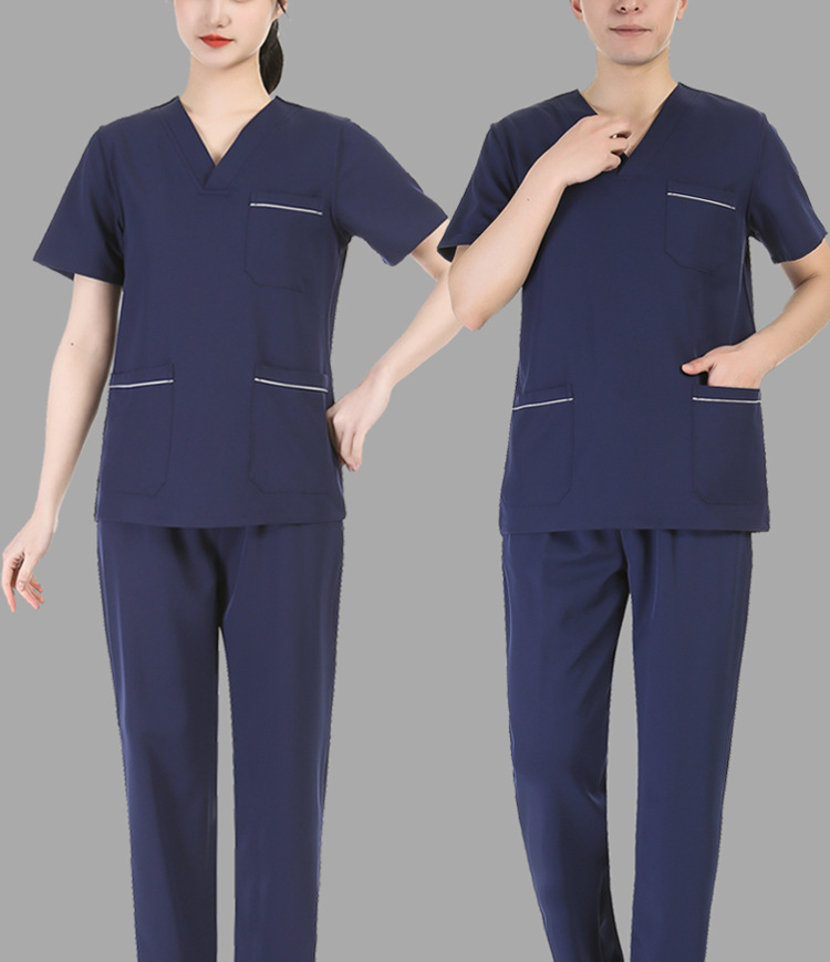 Polyester Spandex Medical Scrubs Uniform for Women and Men in Fashionable Design