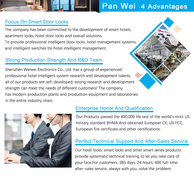 Panwei factory wholesale hotel lock access by RFID card with free software management