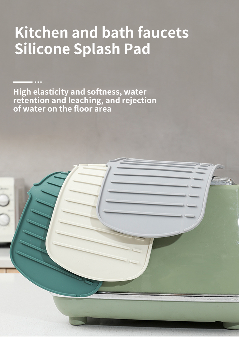 Custom Size Silicone Countertop Drain Pad for Kitchen Bathroom Faucet Splash Guard Mat