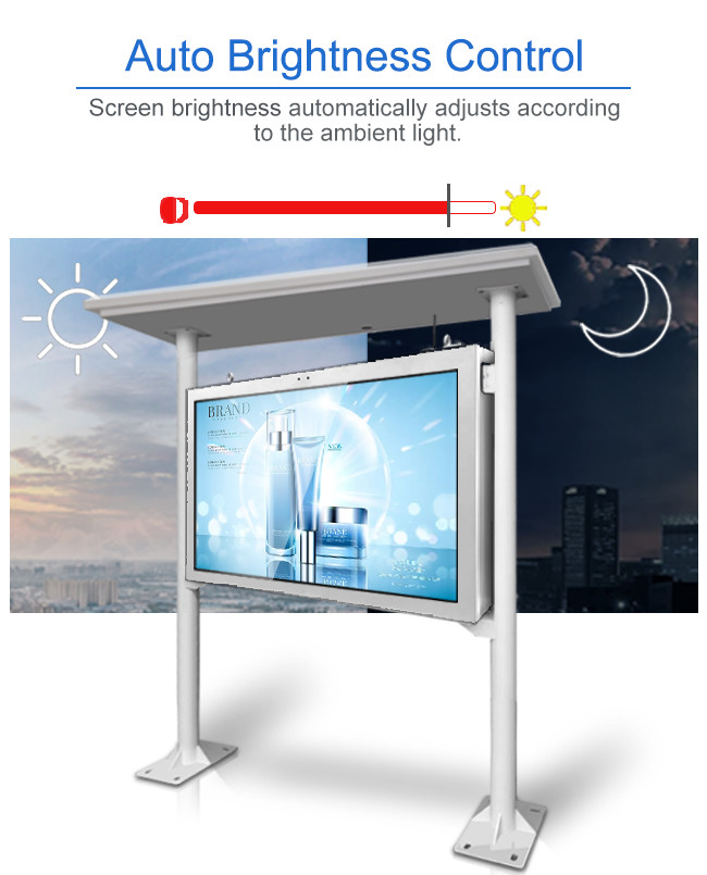 86 Inch 4K UHD Waterproof Outdoor Digital Signage Anti Theft Sun Visible