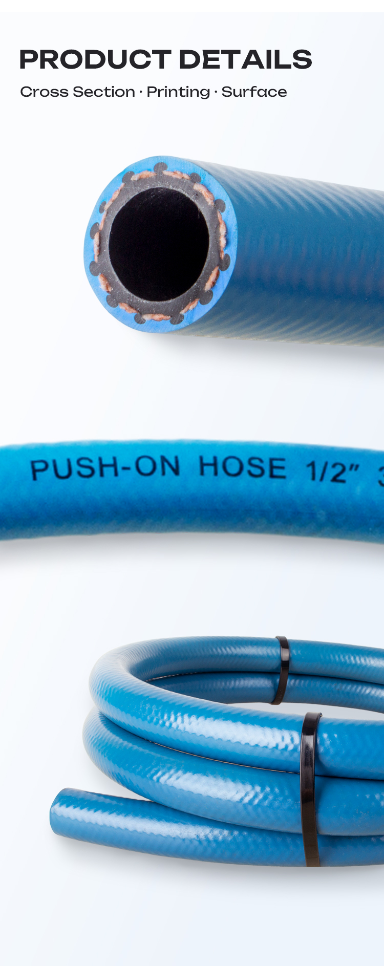 Factory 3/4 Inch 19 mm Multi Use Wearing Resistant Quick Connect Oil Resistant Gas Tight NBR Rubber DIY Push Lock Hose