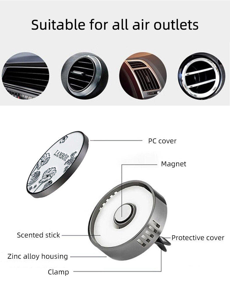 Zinc Alloy Car Perfume Air Fresheners Creative Decoration Car Aromatherapy