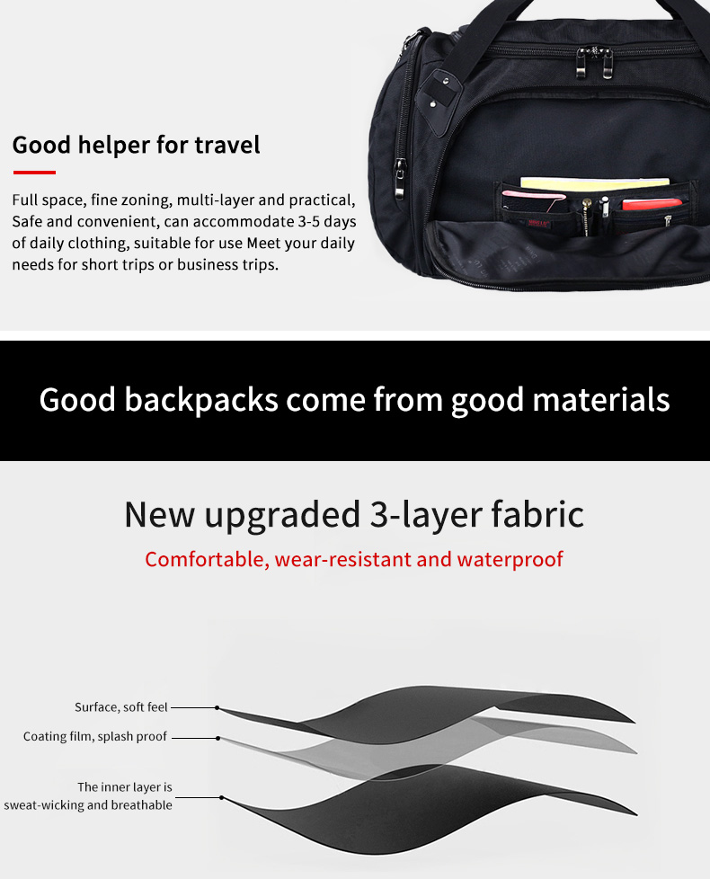 Water Resistant Male Sports Weekend Bag Carry On Duffle Bag OEM/ODM