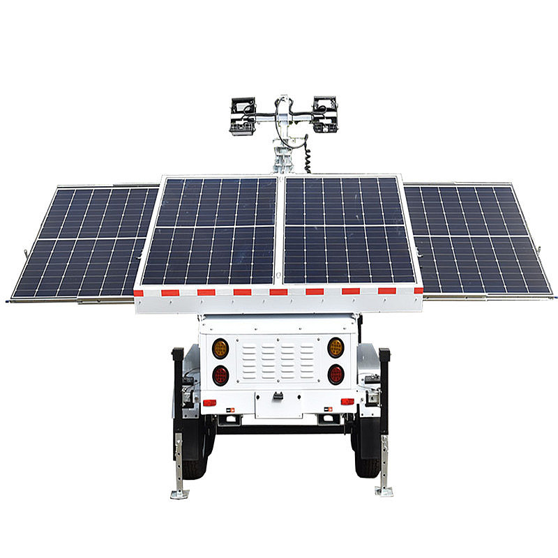 Mobile Solar Light Tower Running Time 24.3 Hours Portable Outdoor Light Towers Trailer Light Tower