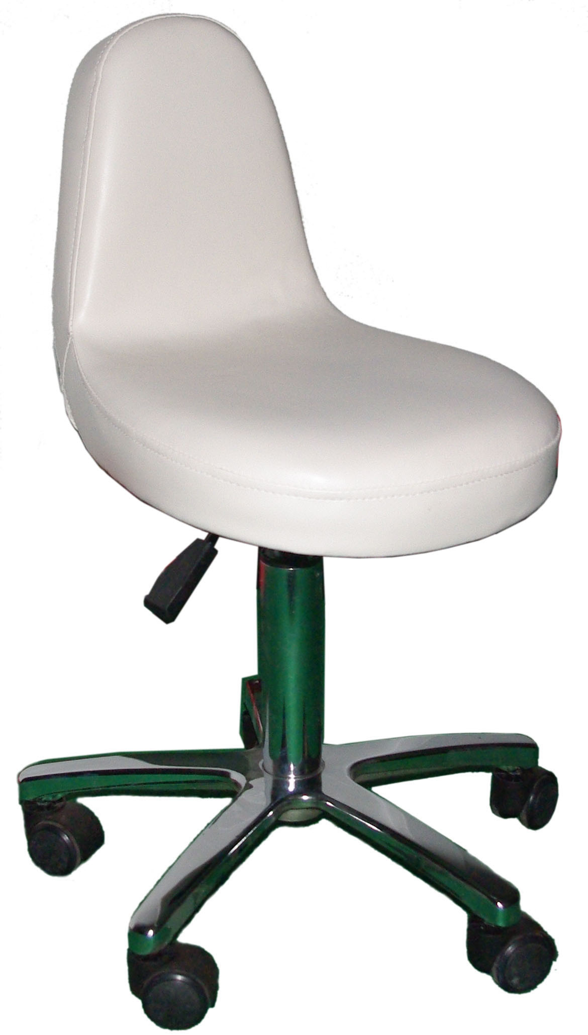 Chrome Salon Rolling Chair , Comfortable White Office Chair 360 Degree Swivel