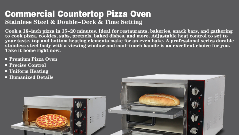 Double Layers Stainless Steel Pizza Oven for Commercial Restaurant Bread Cake Baking