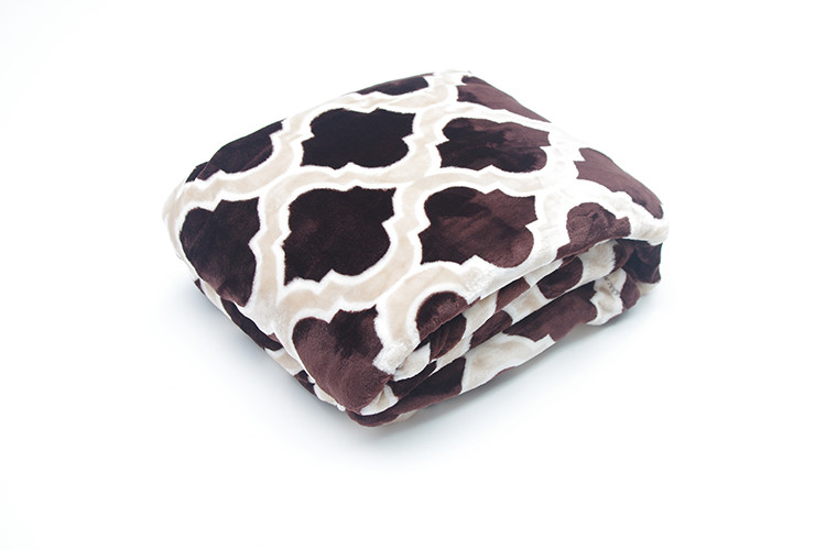 Thick Polyester Flannel Plush Blanket High Grade Offset Printing For Cold Season