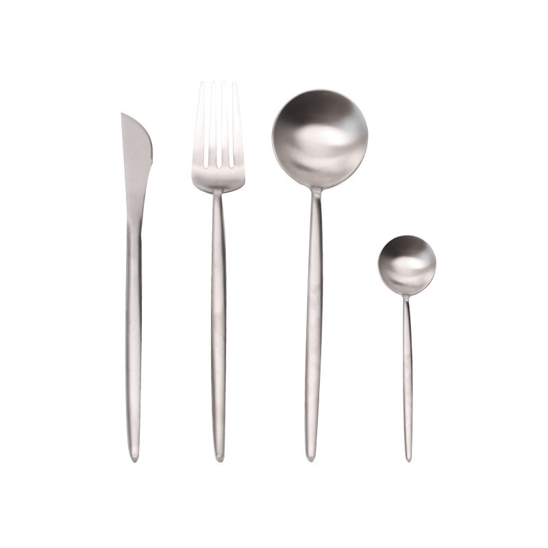 SGS 4 Piece Kitchen Flatware Sets 18/8 Stainless Steel Gold Plated Spoon And Fork