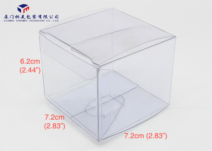Rectangle Shape Clear Plastic Packaging PVC Boxes 7.2X7.2X6.2cm Eco Friendly