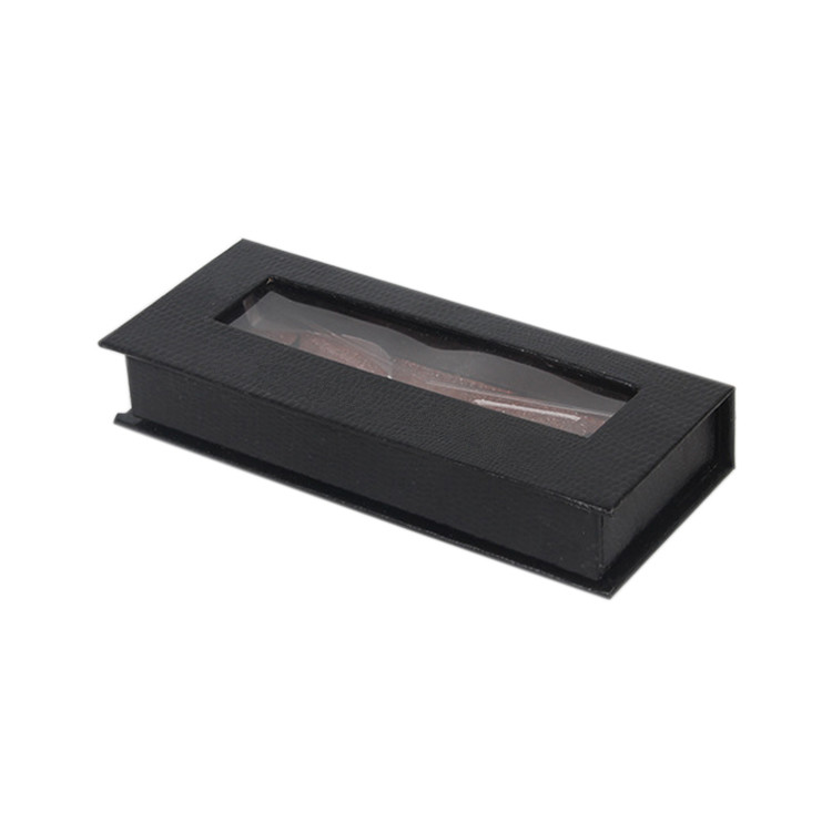 Empty Customized Own Logo Magnetic Close Paper Gift Eyelashes Box Packaging With Pvc Window