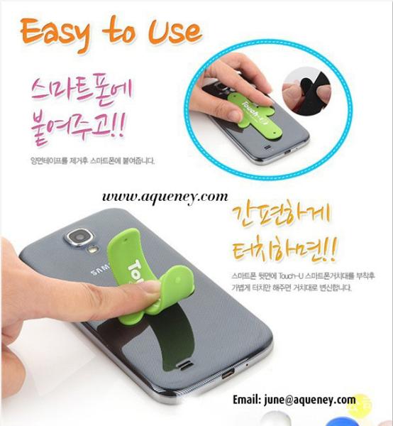Quality Custom One Touch-U Silicone Phone Stand Silicone Cell Phone Stand with logo Printing for sale