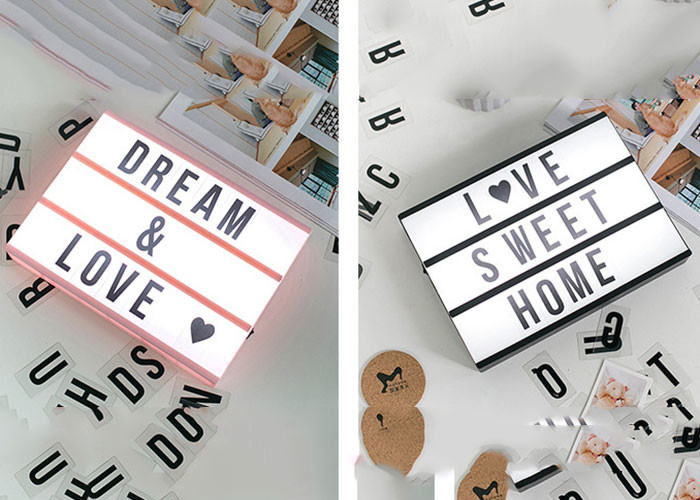 USB 5V LED Alphabet Light Box , A4 Marquee Light Box With Changeable Letters