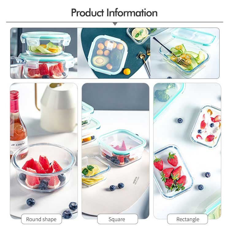 Microwave Oven Safe High Borosilicate Glass Lunch Box With Plastic Lid