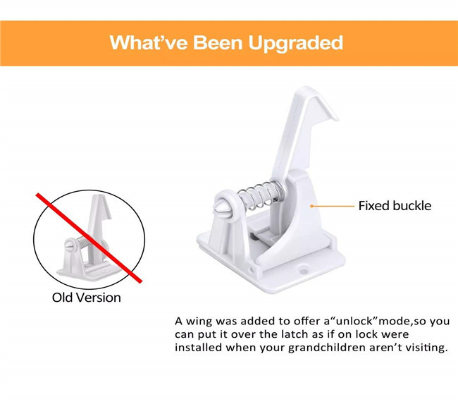 Ebei-eya Child Safety Cabinet Locks Childproof ABS Black And White Spring Cabinet Drawer Lock Latch