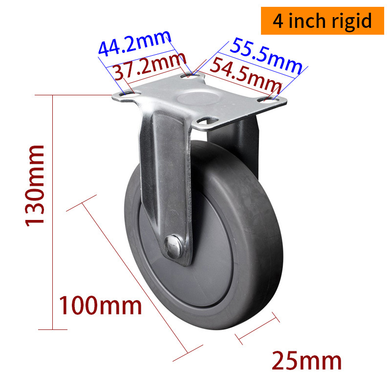 Light Duty Medical Caster 100mm 4 Inch Rigid Caster 3714P-57