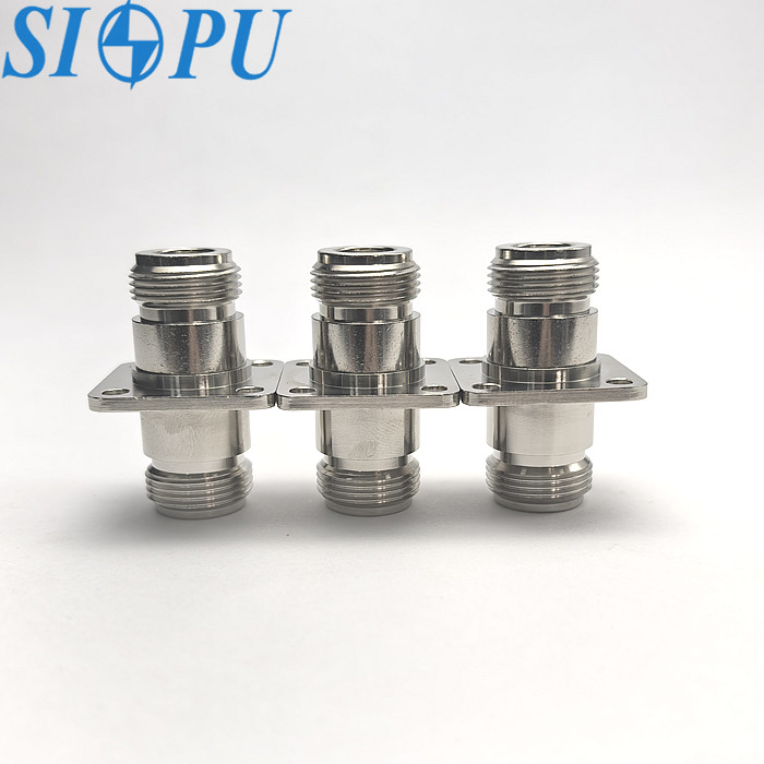 N Female To N Female RF Coax Adapter Flange Mounted