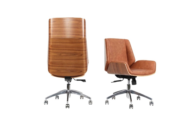 Bedroom Lobby Hotel Desk Chairs 0.225CBM 360 Deg Mid Back Leather Upholstery