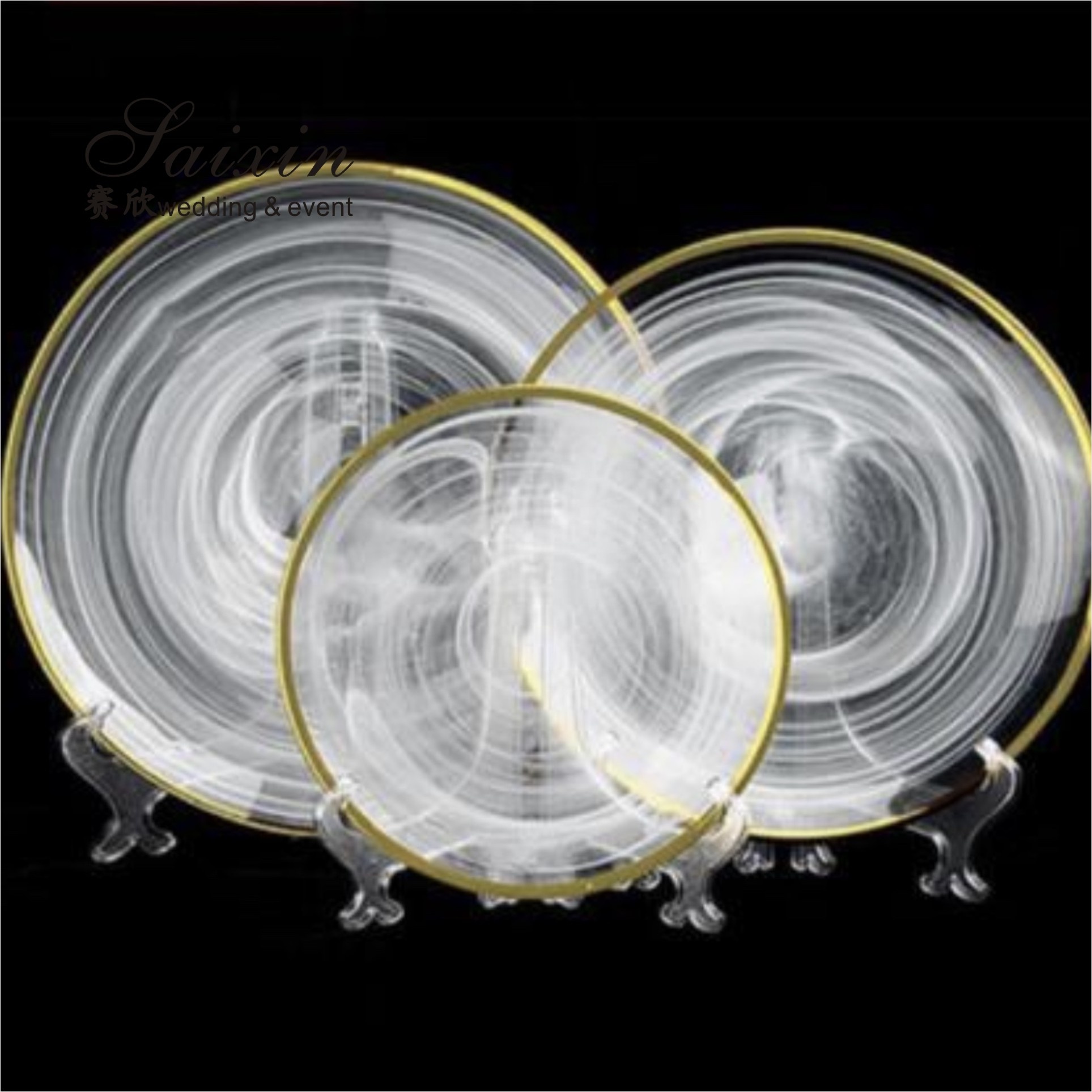 13 Inch Plastic Charger Plates Gold For Weddings Event Table Yellow