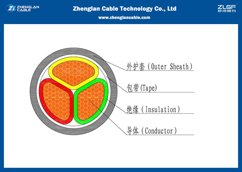 3*2.5~3*500mm2 0.6/1KV Three Cores LV Power Cable XLPE Armored Cable