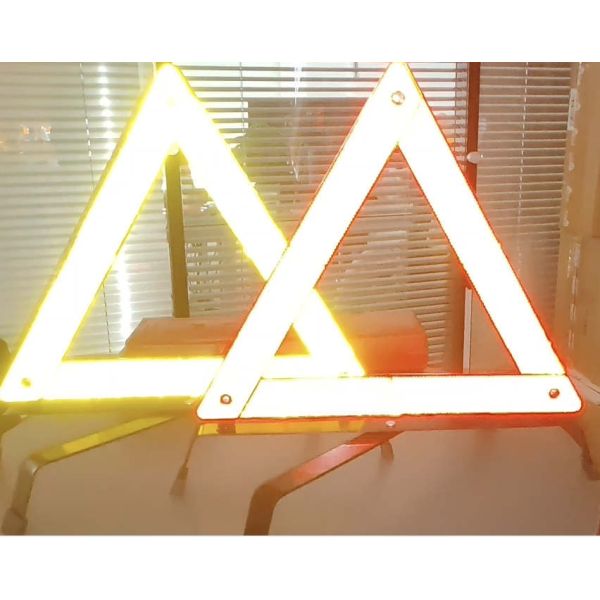 46x46x46cm 1100g Metal + PMMA Warning Triangle for Roadside Emergency and Car Breakdown