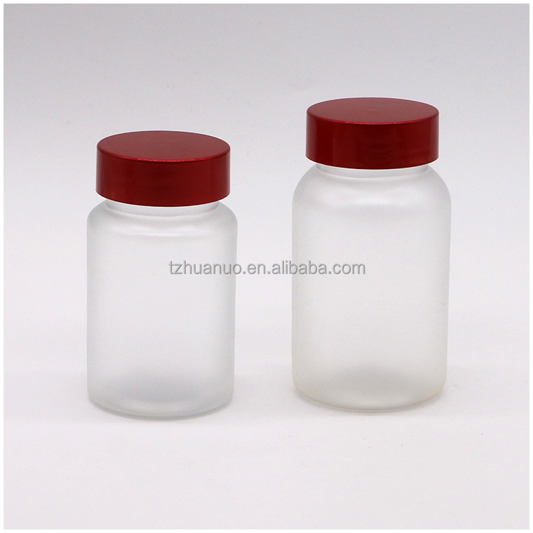 Medicine Pill Capsule Containers in 90mL PET with Frosted Finish and Screw Cap