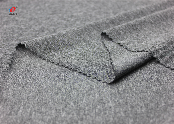 4 Way Stretch Polyester Spandex Single Jersey Melange Fabric For Yoga Leggings
