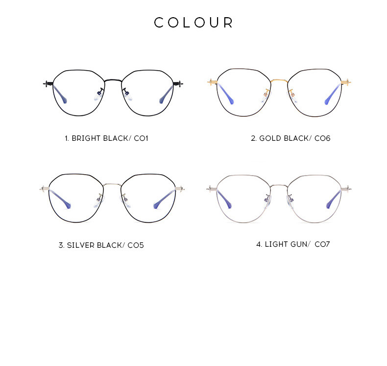 Anti Blue Light Acetate Metal Glasses Optical Eyeglasses Frames PC Lens