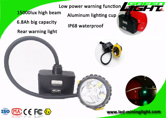 450mA 221lum 15000lux LED Mining Cap Lamp 6.8Ah 3.7V Led Mining Headlamp