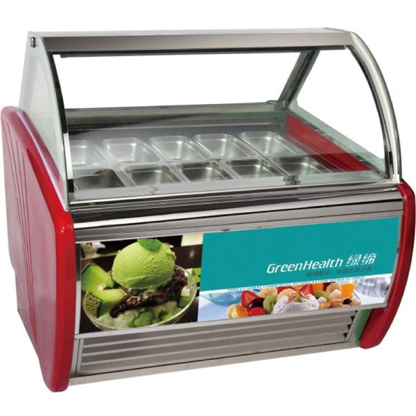 Quality Economical Ice Cream Scoop Display Freezer 12 Trays With Toughen Glass for sale