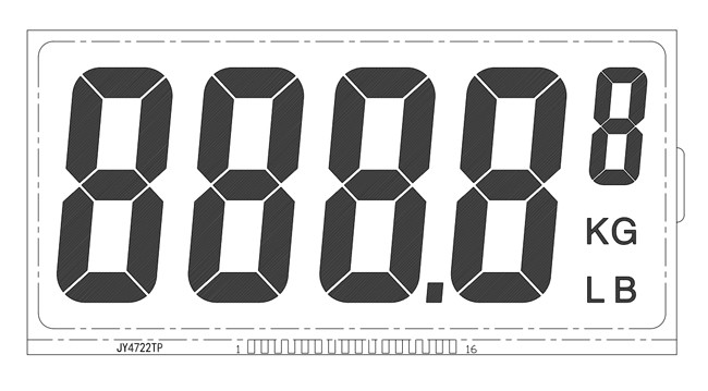 Alphanumeric 7 Segment LCD Display , TN LCD Panel For Weight Counter Front Screen