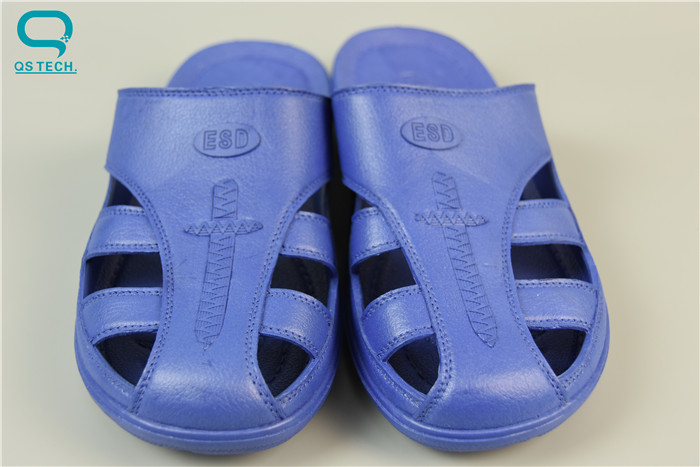 Black Blank ESD Cleanroom Shoes Rubber Anti Static Slippers For Men Women