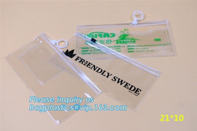 Swimwear toiletry PVC Vinyl Bag With Slider k, Slider zipper Clear pvc bag for package Vinyl, snap button PVC EVA