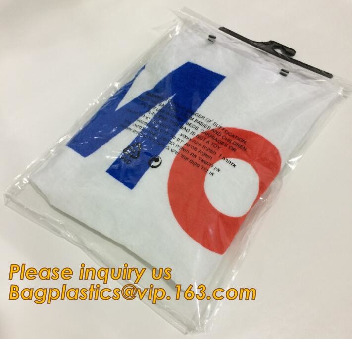 Frosted Zip lockk bag EVA PVC hanger bag for clothes, EVA frost drawstring bag, Frosted Plastic EVA Garment Packing Bag zi