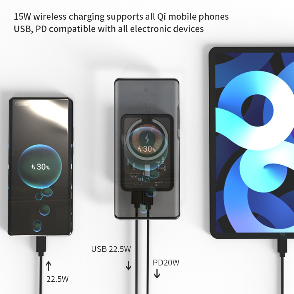 Fast Charging Foldable Wireless Charger 15W PD Magnetic Power Bank For Phone