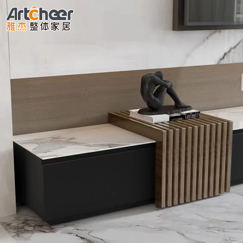 Customized Living Room Furniture Traditional TV Stands with Sintered Stone Table Top