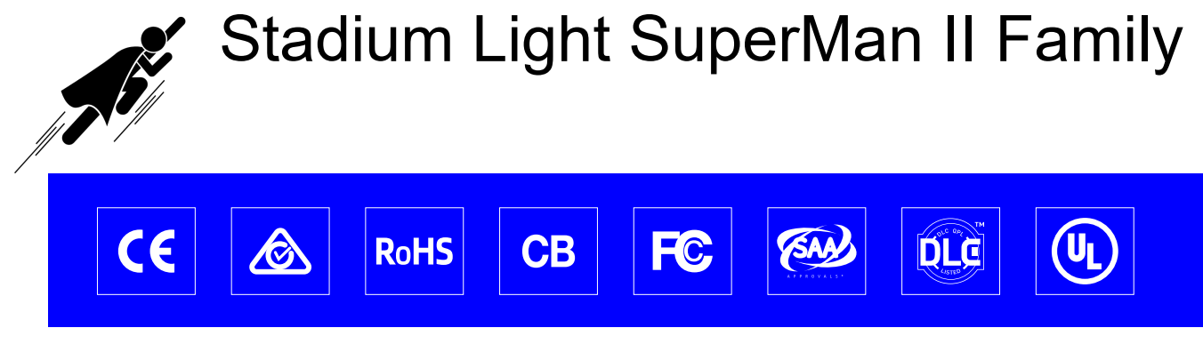 10°/25°/45°/60°/90° 1200W LED Stadium Light Glare-Free IK10 140lm/W IP66 Waterproof High Protection For Badminton Court