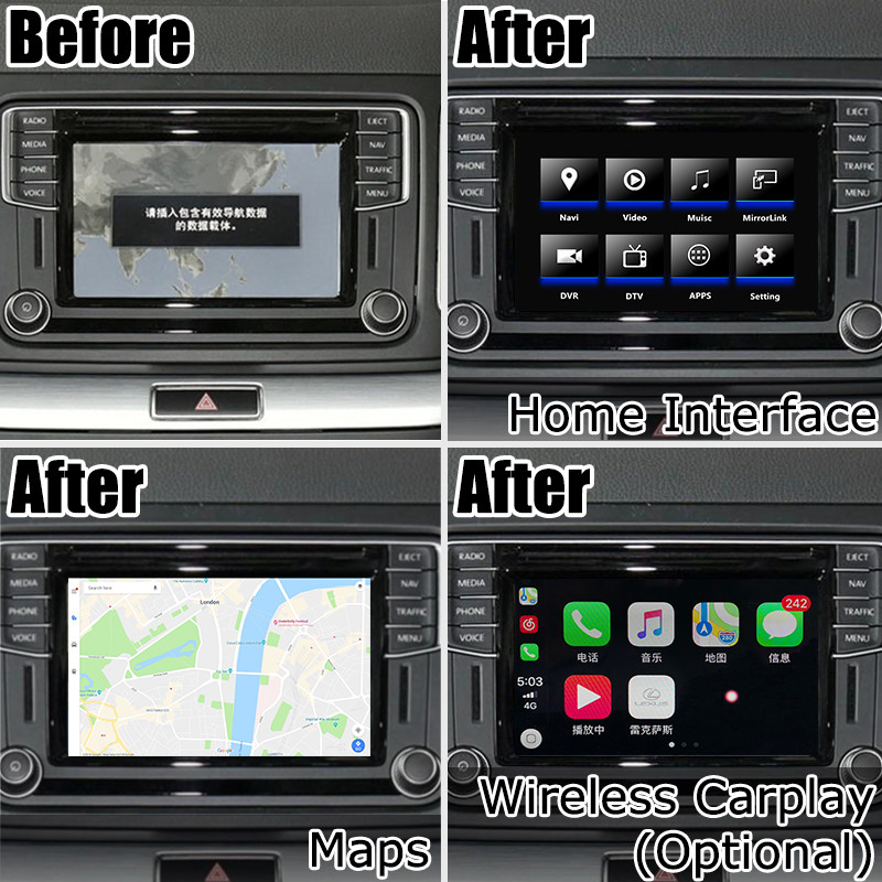 Real Time Offline GPS Navigation System 1.2 GHz Quad / Hexa Core For Volkswagen Sharan