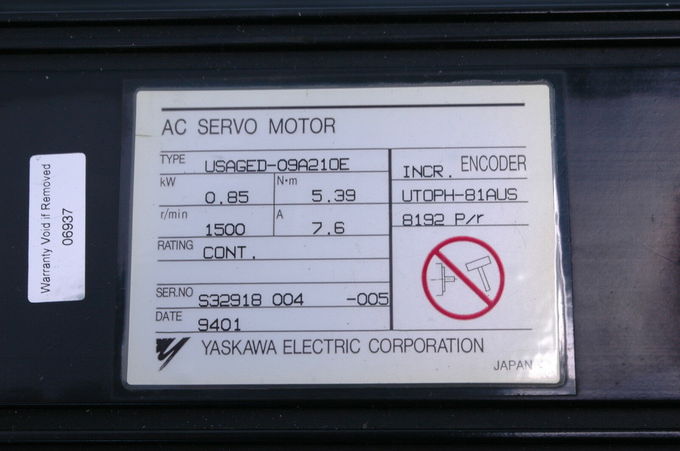 USAGED-09A210E Yaskawa 0.85kw Servo Drive 3 Phase Servo Motor