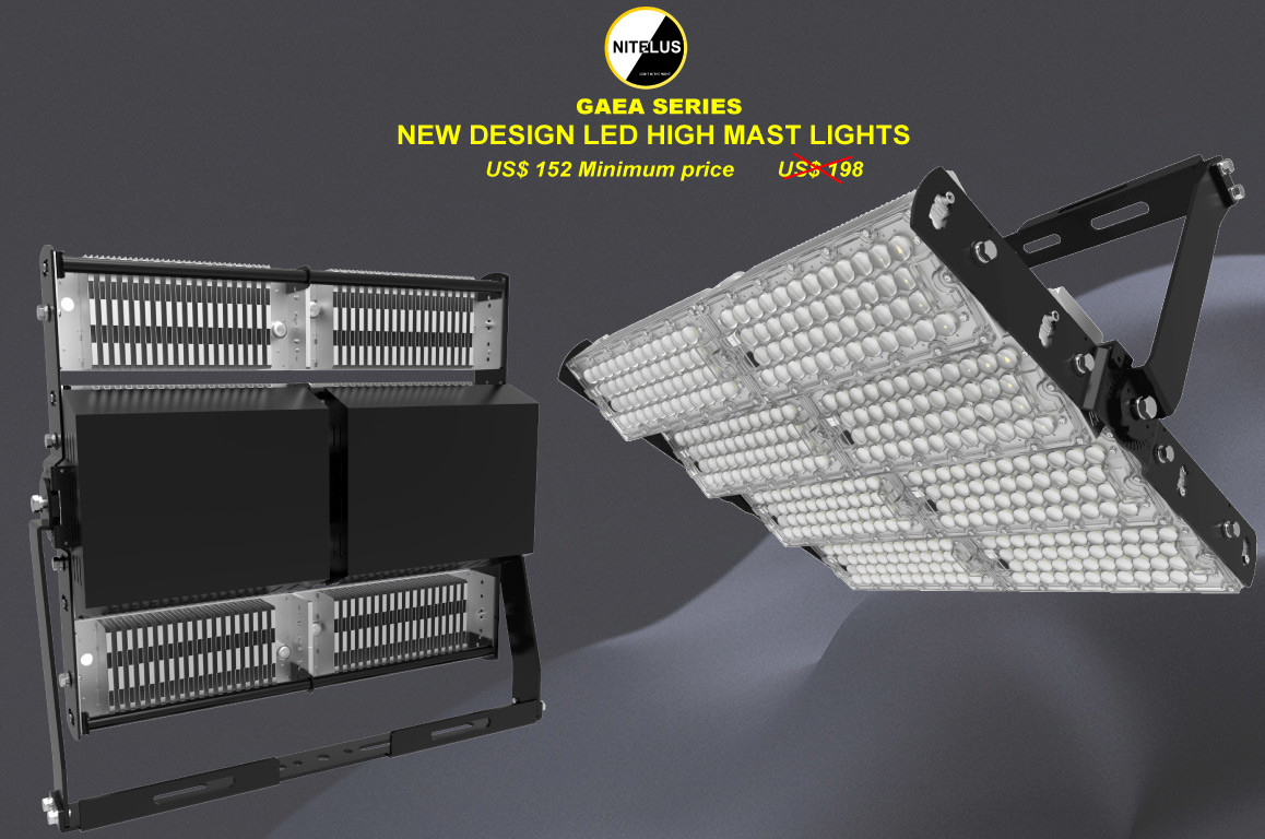 200W 240W Outdoor LED High Mast Light Extruded Aluminum Material High Strength