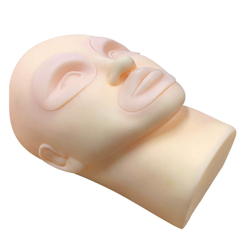 481g Reusable Rubber Permanent Makeup Practice Skin Mannequin Head For Tattoo Training