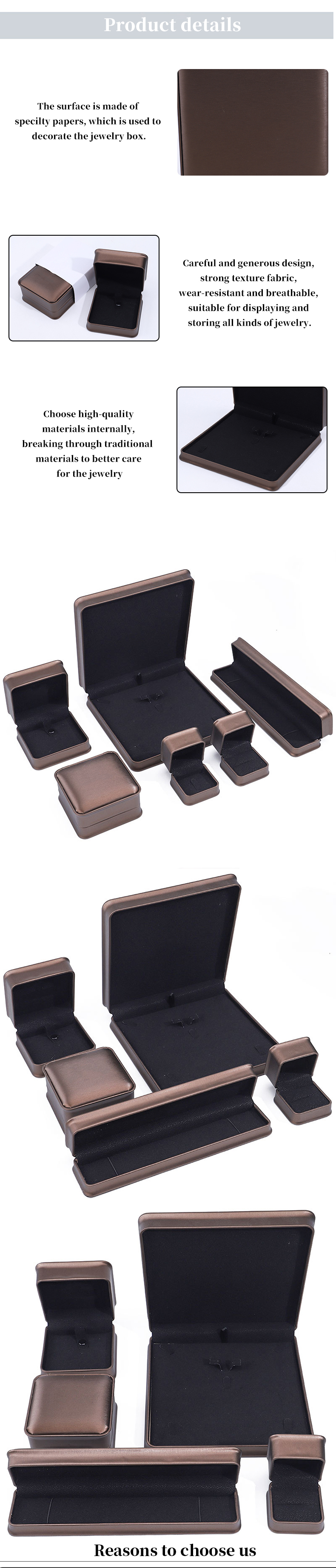 Coffee Arc-Shaped PU Leather Jewelry Box Package for Pendant Ear Ring Packaging