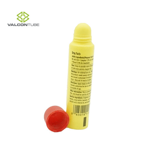 LDPE Refillable Lip Balm Tube Diameter 19mm Red Cap Round Nozzle Optional