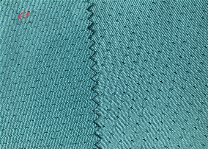 Grean Colour Sports Mesh Fabric , Polyester Spandex Blend Fabric For Garment Sports