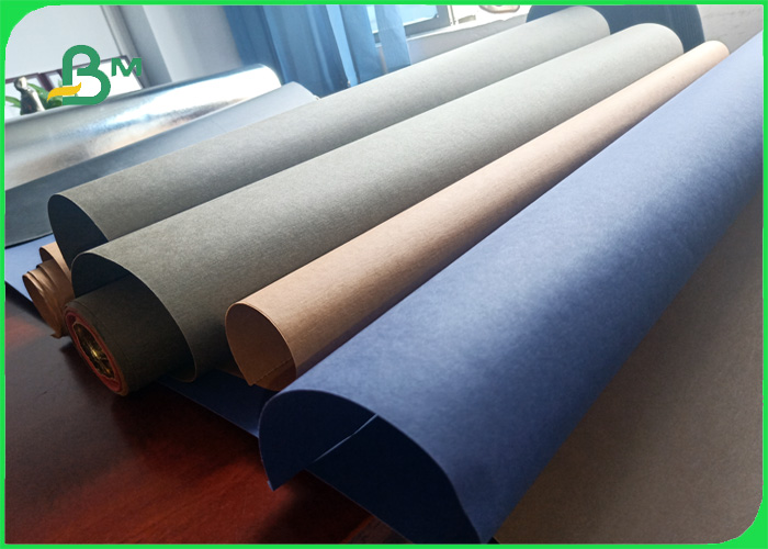 MOQ 1 yard 0.3mm 0.55mm Fiber colored washable kraft paper for bag design