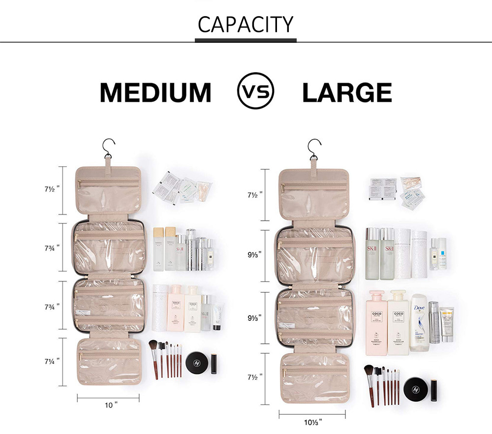 Women Water Resistant Velvet Hanging Travel Makeup Bag